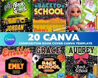 Modèles de couverture de livre de composition Canva | Designs pour la rentrée scolaire (téléchargement numérique)