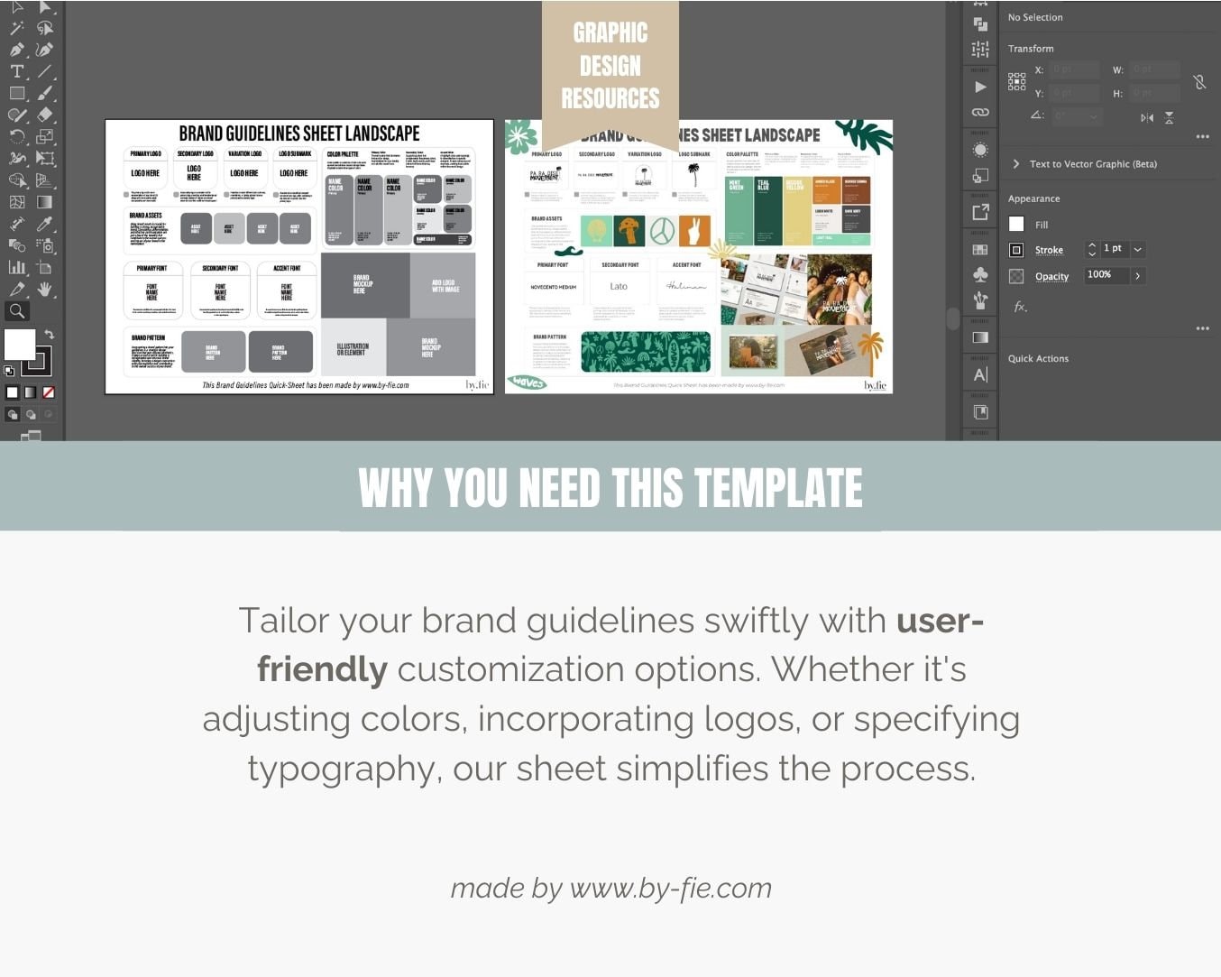Brand Kit Guidelines Sheet Template – Branding Overview, for Canva and ...