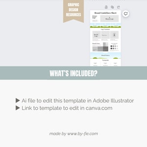 Brand Kit Templates, Branding Overview | Illustrator & Canva Templates ...