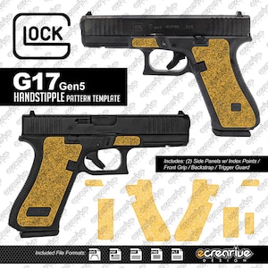 Plantilla de patrón de punteado láser para Glock 17 Gen5 HANDSTIPPLE SVG PLT
