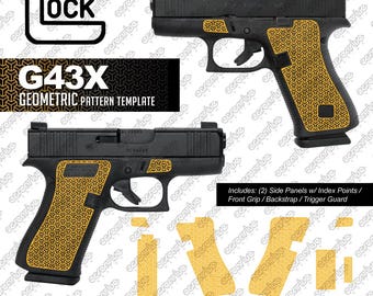 Plantilla de patrón de punteado láser geométrico Glock 43X SVG PLT