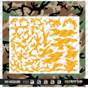 M81 WOODLAND Camo Cerakote Stencil Digital Template SVG DXF