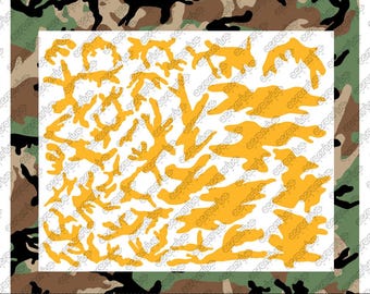 Plantilla digital Cerakote de camuflaje M81 WOODLAND SVG DXF