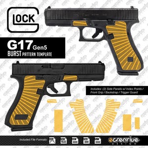 Glock 17 Gen5 BURST Laser Stippling Pattern Template SVG