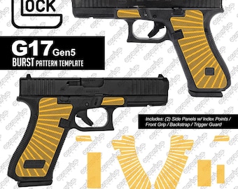 Plantilla SVG de patrón de punteado láser BURST para Glock 17 Gen5