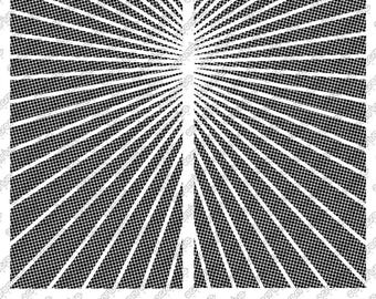 Plantilla de patrón de punteado láser vectorial BURST SVG PLT