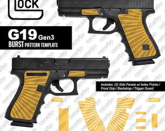 Plantilla de patrón de punteado láser BURST para Glock 19 Gen3 SVG PLT
