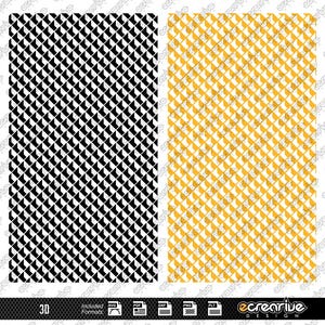 May include: Two digital paper patterns featuring a geometric design of black and white squares and yellow and white squares. The patterns are seamless and can be used for a variety of projects.
