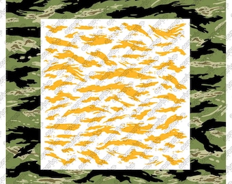 Plantilla digital de Cerakote con diseño de camuflaje de rayas de tigre (svg dxf)