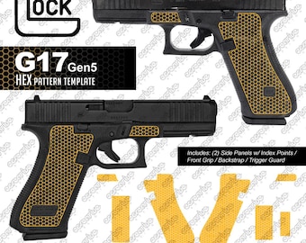 Plantilla de patrón de punteado láser HEX para Glock 17 Gen5 SVG PLT