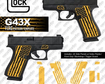 Plantilla SVG de patrón de punteado láser para Glock 43X FLAG