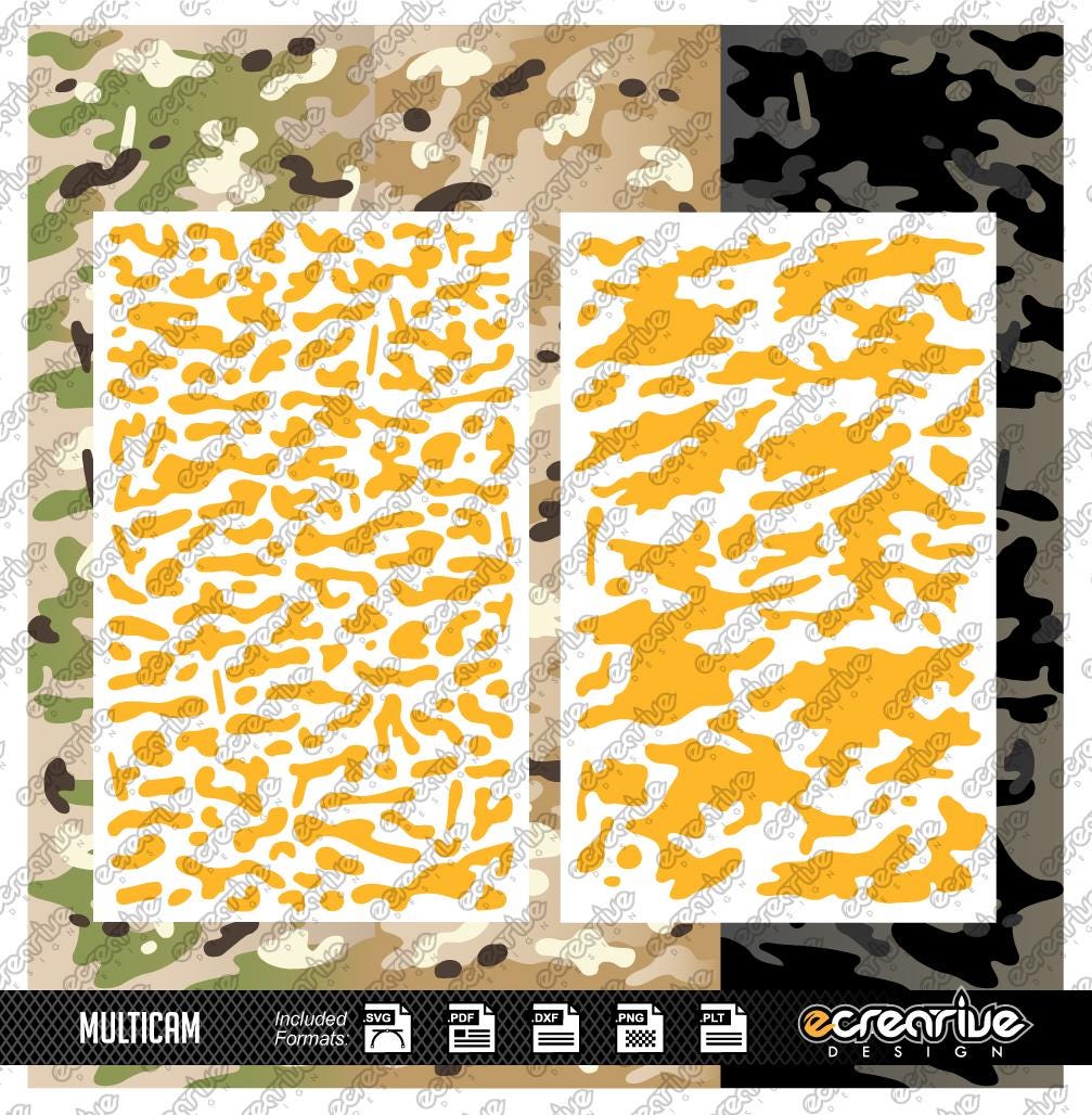 Multicam Style B High Heat Vinyl Stencil – 8 X 12 Inches – For Cerakote, Duracoat (Avery Dennison)