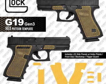 Plantilla de patrón de punteado láser HEX para Glock 19 Gen3 SVG PLT