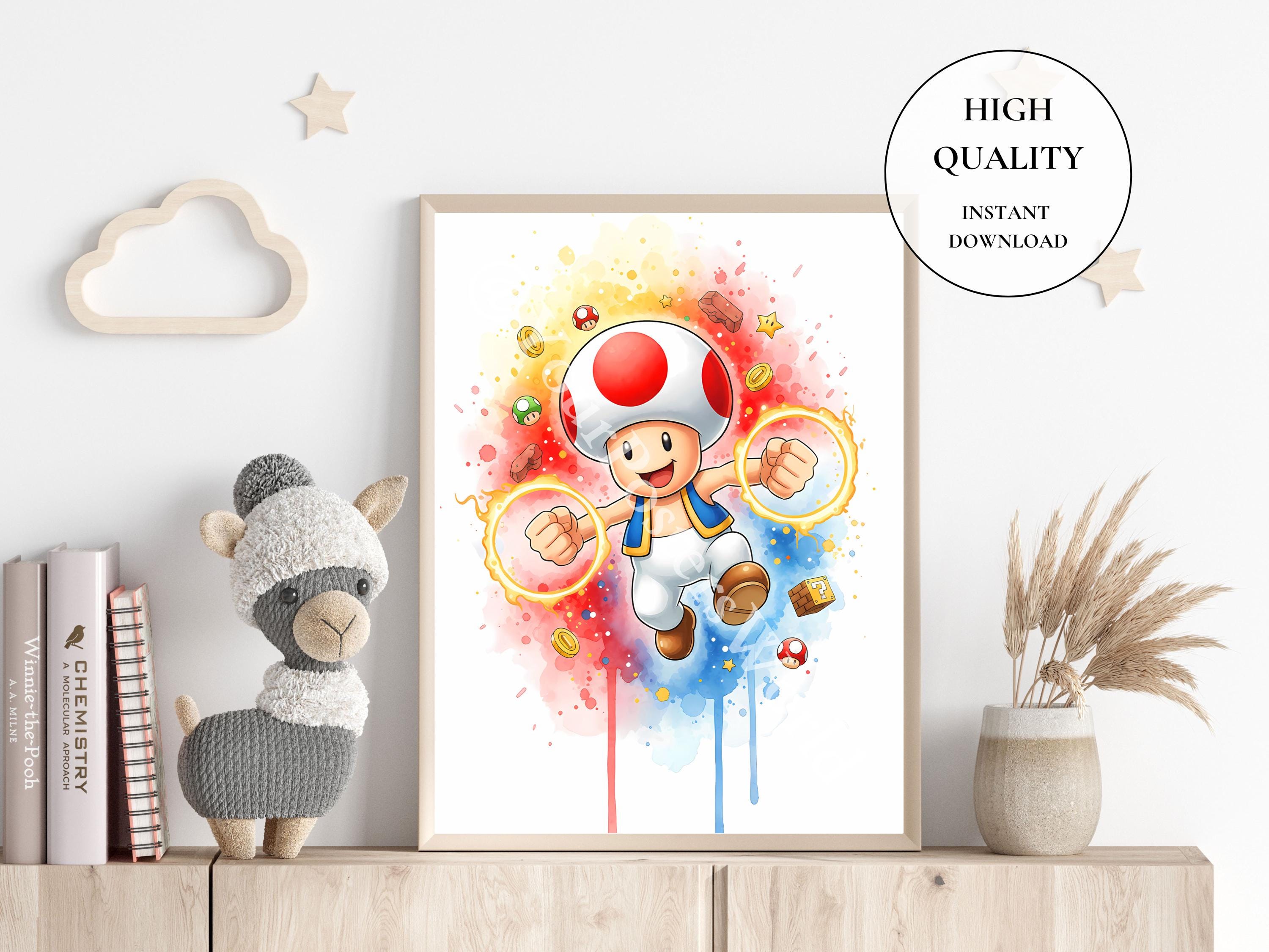 Cute Set of 3 Super Mario Posters - Super Mario Painting, Mario Wall ...
