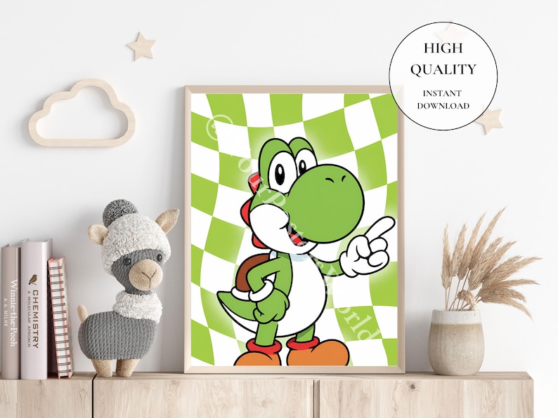 Cute Set of 3 Super Mario Posters - Super Mario Painting, Mario Wall ...