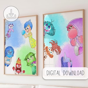 Inside Out Characters Gallery Wall, Nursery Room Digital Wall Decoration, Classroom Emotions Signs, Inside Out Wall Prints, Inside Out Sign