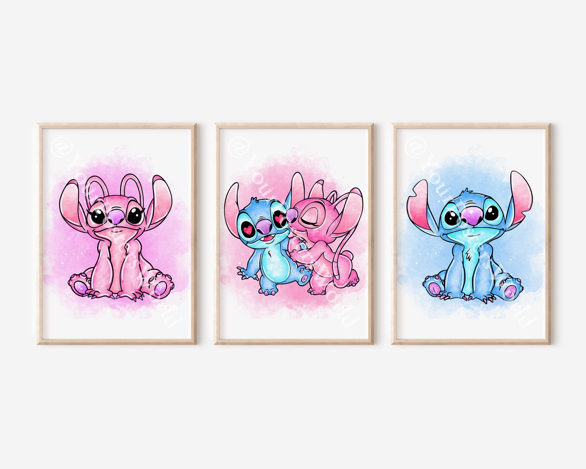 Lilo and Stitch Watercolor Art Print Lilo and Stitch Printable Poster