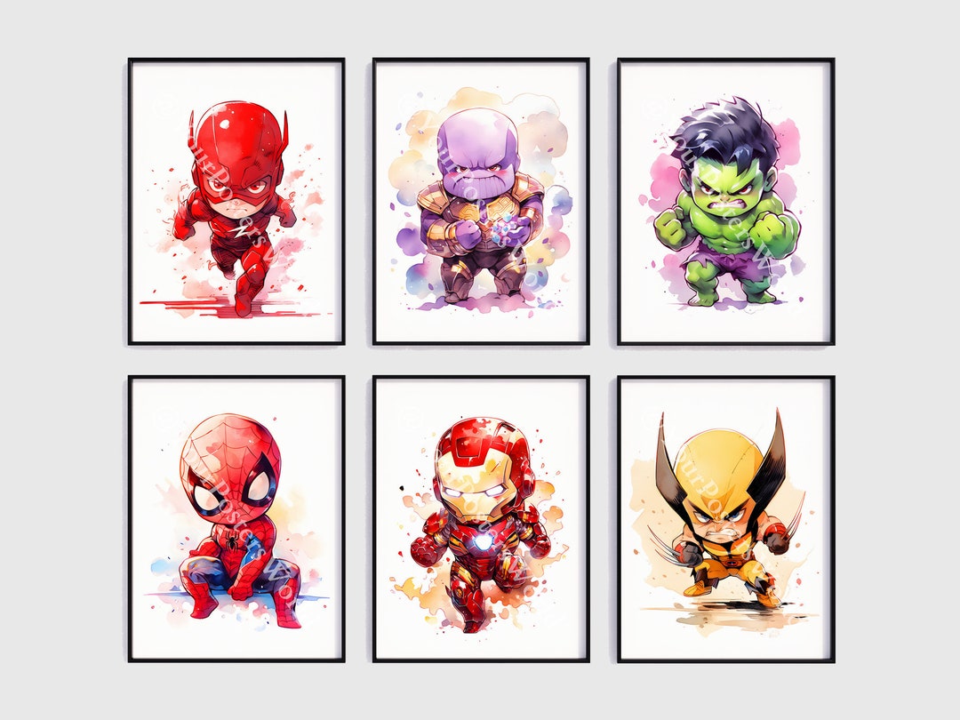 Cute Superhero Printable Prints Superhero Wall Art Digital - Etsy
