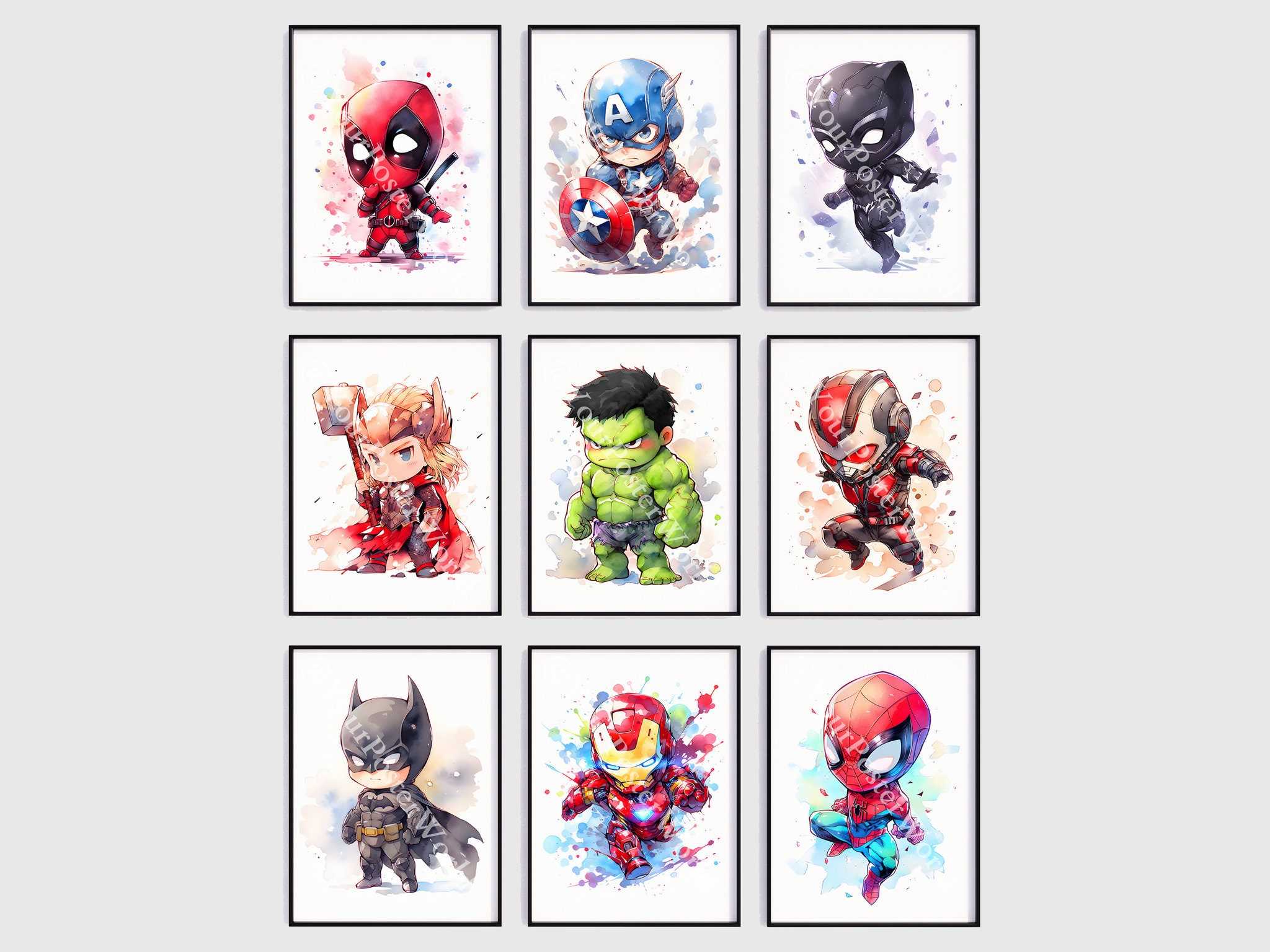 Cute Superhero Printable Prints Superhero Wall Art Digital - Etsy Australia