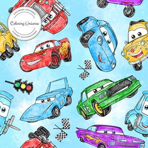 Cars Seamless File - Seamless Pattern, Digital Paper, Seamless Design Clipart, Printable Cars, Scrapbooking File - Cartoon Seamless Pattern