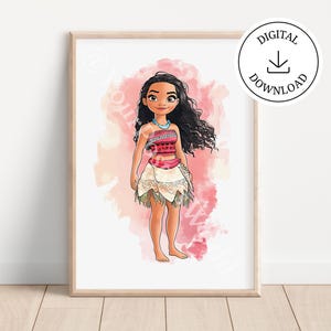 1 Princess Poster, Printable Wall Decor - Girl Room Decor, Princess Theme Room - Princess Nursery - Digital Bedroom Decor, Sea Theme Bedroom