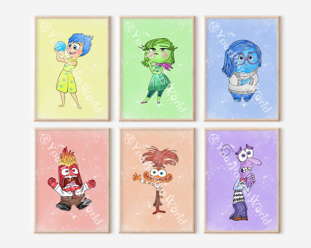 Inside Out Characters Gallery Wall Nursery Room Printable Art Decor
