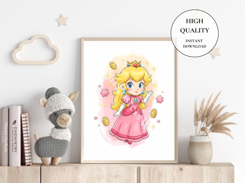 Cute Set of 6 Super Mario Posters, Super Mario Painting - Mario Wall ...
