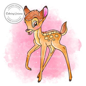 Aquarel Bambi Clipart PNG - Bambi en Thumper Cute Clip Art - Bambi PNG afdrukbare download - Bambi Flower & Friends Sublimatie Design