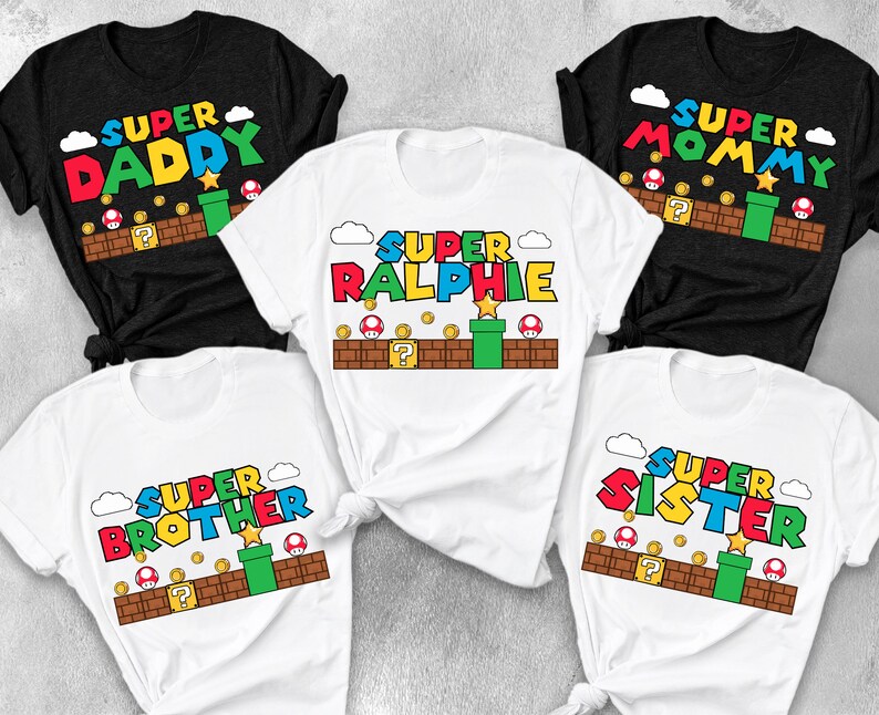 Super Mario Birthday Shirt, Personalized Super Mario Family Shirt ...