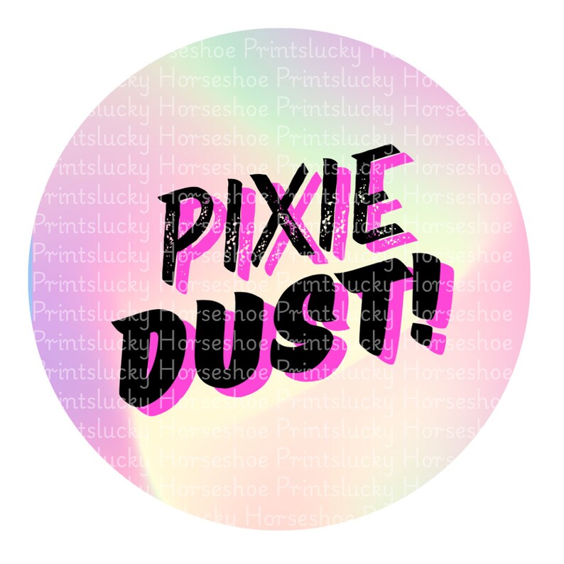 Pixie Dust Circle Sticker Disney Pixie Dust Printable Sticker Etsy