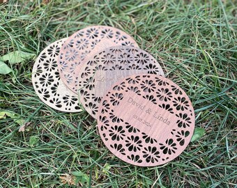 Wedding Favors in Bulk - Personalized Gift Coaster Favors - Rustic Wedding Favors for Guests- Wedding Shower Favors - Wedding Gift Coasters