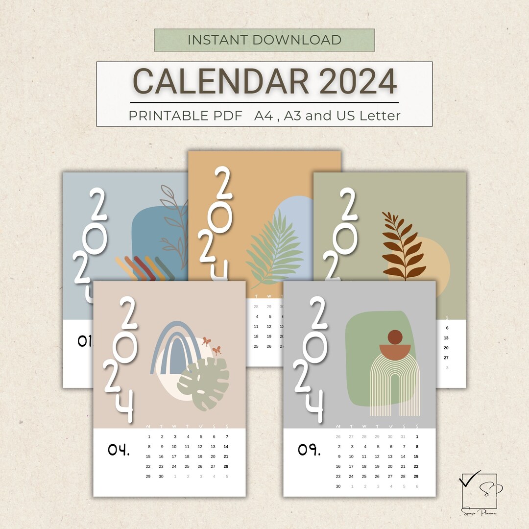 Printable Boho Calendar 2024 Nice Christmas Gift Idea Digital Art New printable-boho-calendar-2024-nice-christmas-gift-idea-digital-art-new