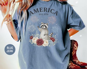 250 Years Raccoon Comfort Colors Shirt Celebrate 250th Anniversary Americas Birthday Independence Day 4th of July Semiquincentennial