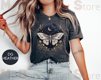 Whimsigoth Celestial Moth Tshirt, Mystical Whimsical Lunar Moth Shirt, Cute Butterfly Moth Witchy Tee For Her Fairycore Lunar Moth Tee Shirt