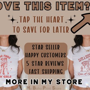 Save A Horse Baby Tee Shirt, Cowgirl Aesthetic Tshirts, Women's Western Tee, Y2k Aesthetic Cowboy, Cropped Cowgirl Shirt, Y2K 90s Baby Tees image 4