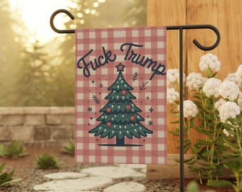 Drapeau de jardin FDT pour les fêtes de fin d'année, décoration de Noël libéral anti-atout, drapeau de porche extérieur, bannière justice sociale, enseigne de jardin démocrate de Noël