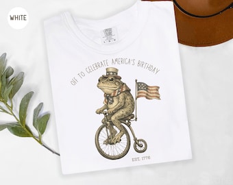 Funny Frog 250th Anniversary 4th of July Comfort Colors Shirt Celebrate Americas Birthday EST 1776 Independence Day Semiquincentennial Tee