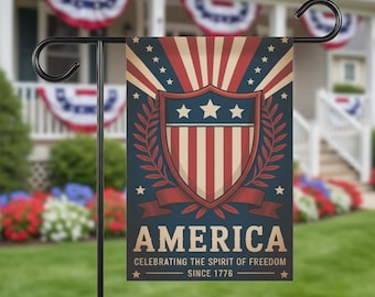 Patriotic July 4th Garden Flag Celebrate 250th Anniversary Banner Flag Independence Day Outdoor Sign USA Home Decor