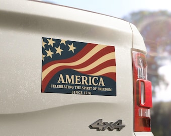 250 Years America Birthday Patriotic Bumper Sticker 7.5" x 4.5" 4th of July Fridge Magnet Home Decor Celebrating USA 250th Anniversary Gift