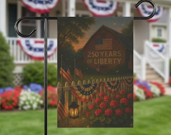 Patriotic July 4th Garden Flag Celebrate 250th Anniversary Banner Flag Independence Day Outdoor Sign USA Home Decor
