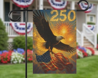 Patriotic July 4th Garden Flag Celebrate 250th Anniversary Banner Flag Independence Day Outdoor Sign USA Home Decor