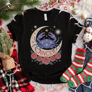 Cancer Zodiac T-Shirt: Boho Celestial Astrology Tee