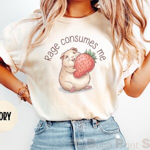 Rage Consumes Me Shirt, Neurospicy T-shirt, Funny Guinea Pig Sarcastic Mental Health, ADHD, Autism, Audhd T Shirt Gift For Him, Gift For Her