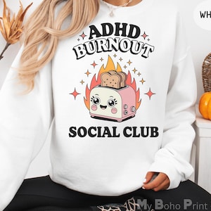 Retro Mental Health ADHD Sweatshirt, Funny ADHD Gift, Mental Health Humour Jumper, Sarcastic Mental Health, Funny Anxiety ADHD Burnout Gift