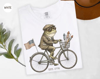 Funny Frog 250th Anniversary 4th of July Comfort Colors Shirt Celebrate Americas Birthday EST 1776 Independence Day Semiquincentennial Tee