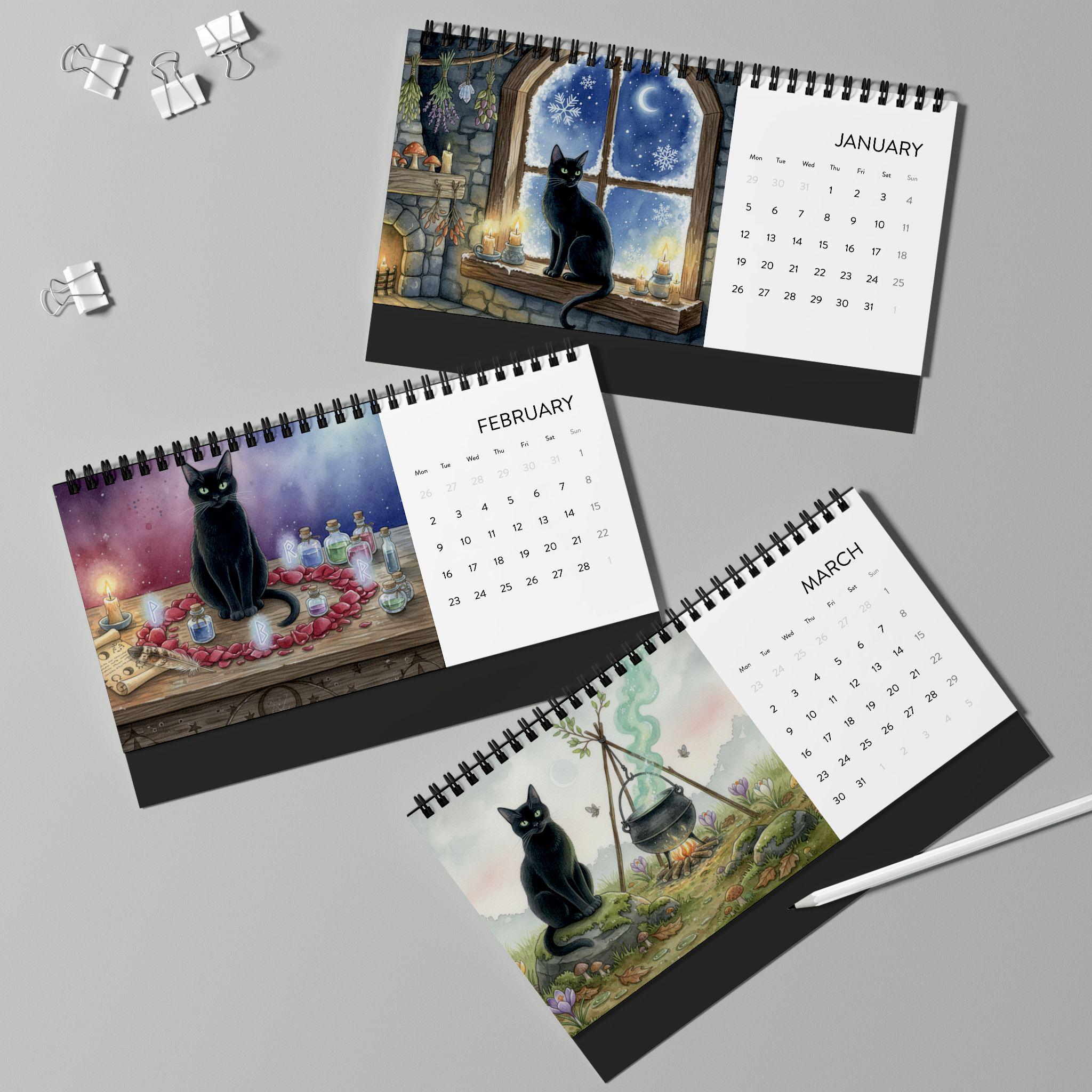 Calendario De Gatos Divertidos 2026 / Planificador De Pared De 12 Meses - España