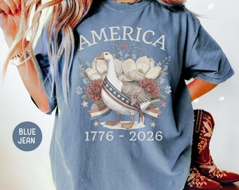 250 Years USA Goose Comfort Colors Shirt Celebrate 250th Anniversary Americas Birthday Independence Day Tee 4th of July Patriotic Gift