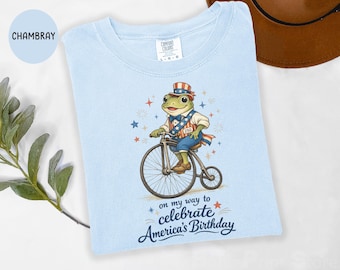 Funny Frog 250th Anniversary 4th of July Comfort Colors Shirt Celebrate Americas Birthday EST 1776 Independence Day Semiquincentennial Tee