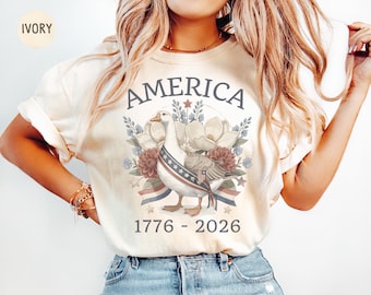 250 Years USA Goose Comfort Colors Shirt Celebrate 250th Anniversary Americas Birthday Independence Day Tee 4th of July Patriotic Gift