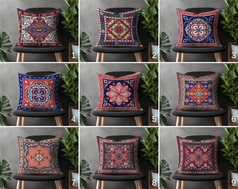 Rug Pillow Cover, Aztec Cushion Case, Traditional Living Room Decor, Southwestern Bedroom Throw Pillow Case, Ethnic Home Decoration